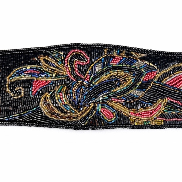 Vintage 80’s WHIMSIGOTH Beaded DISCO Belt-Intricate Bead Work Size Medium main image 5